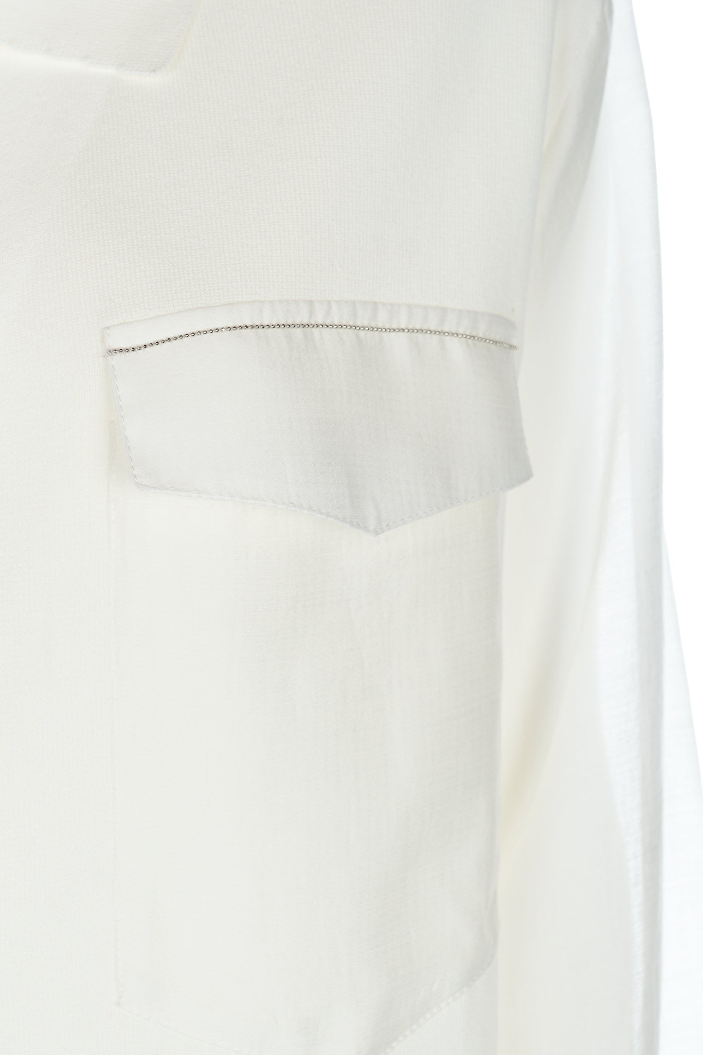 Blusa in tessuto combinato