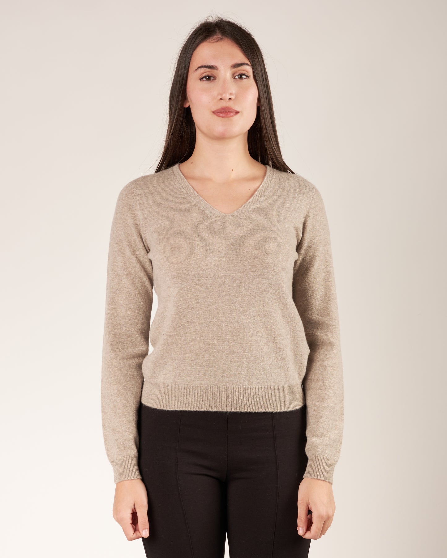 Pullover in cashmere con scollo a V
