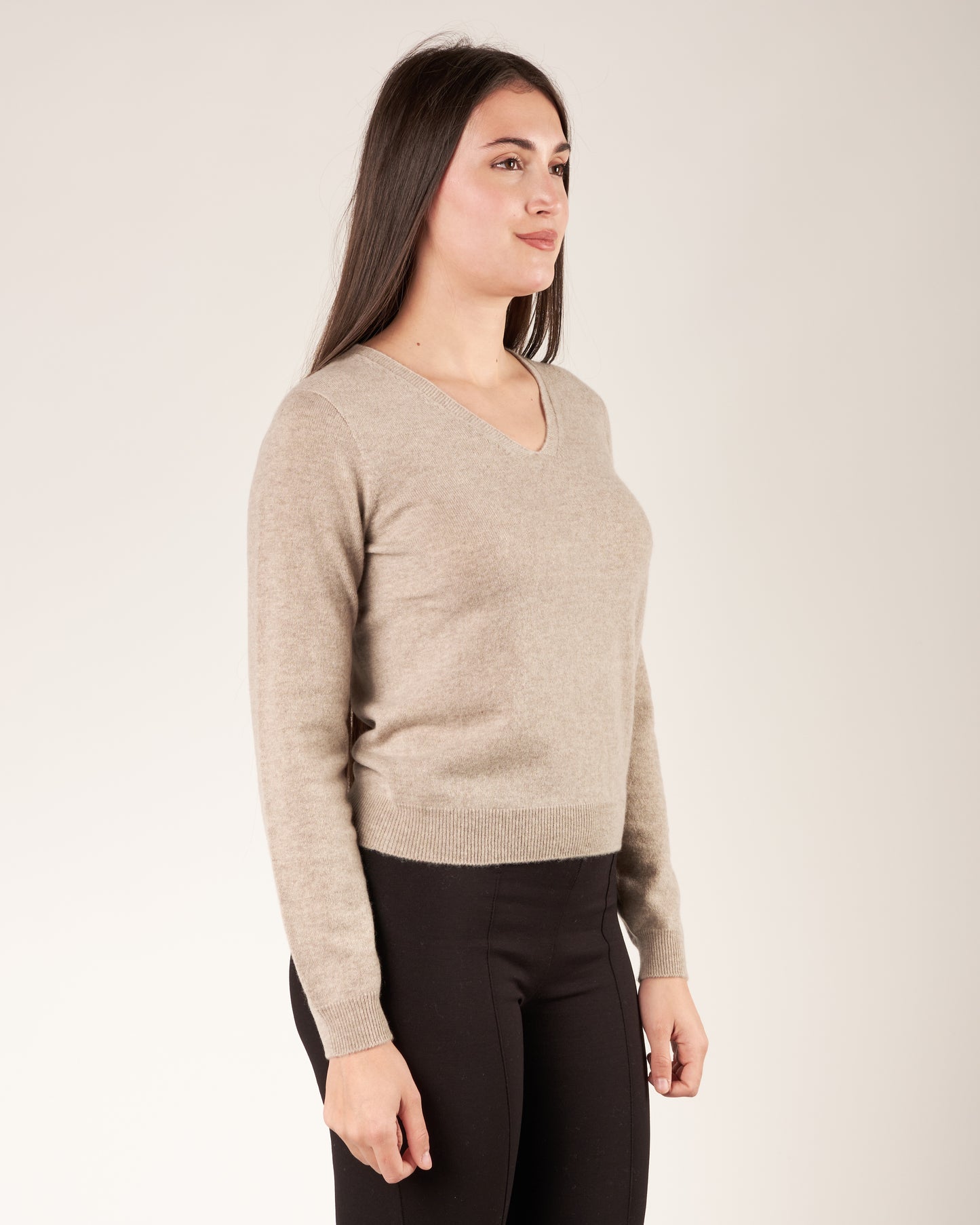 Pullover in cashmere con scollo a V