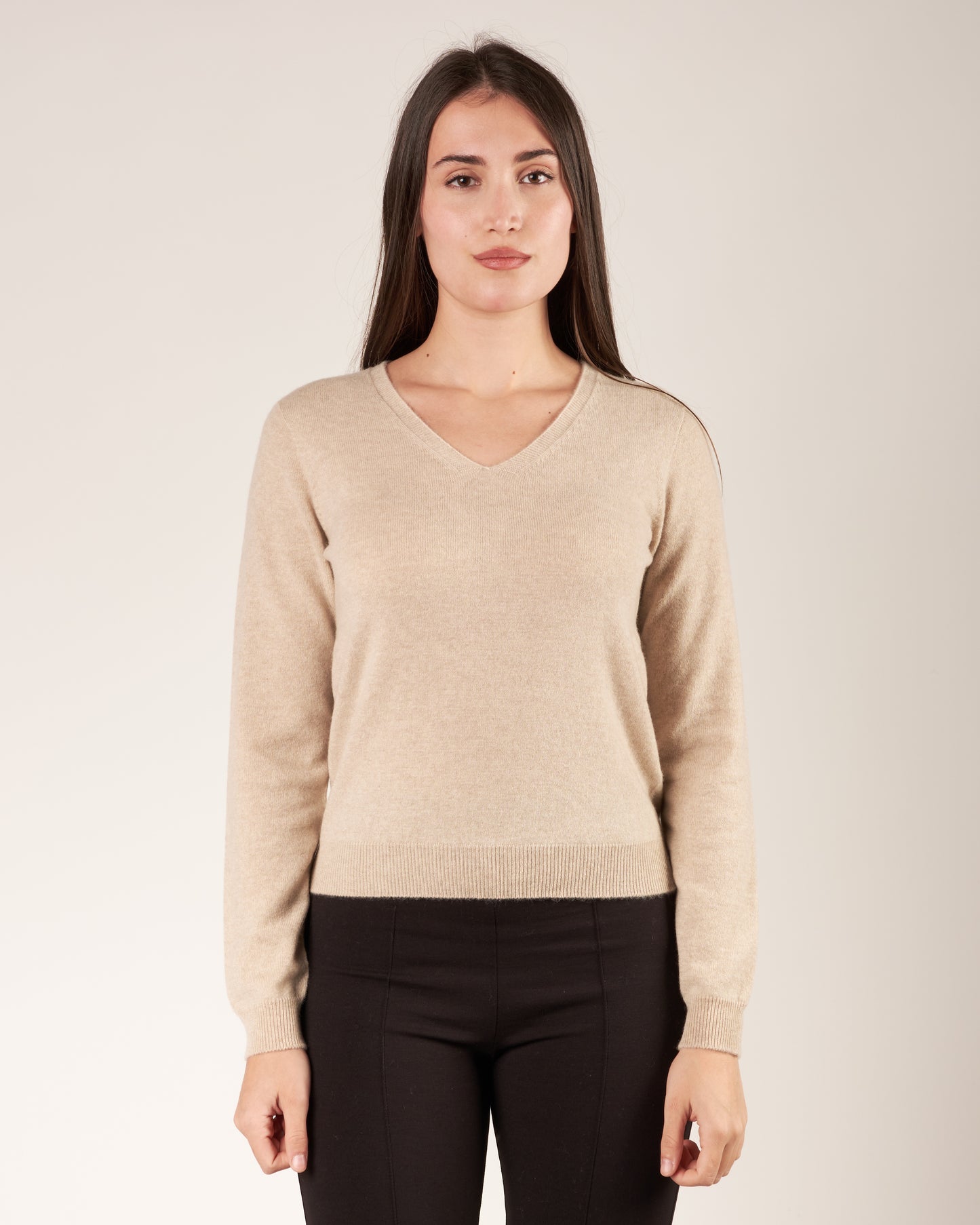 Pullover in cashmere con scollo a V