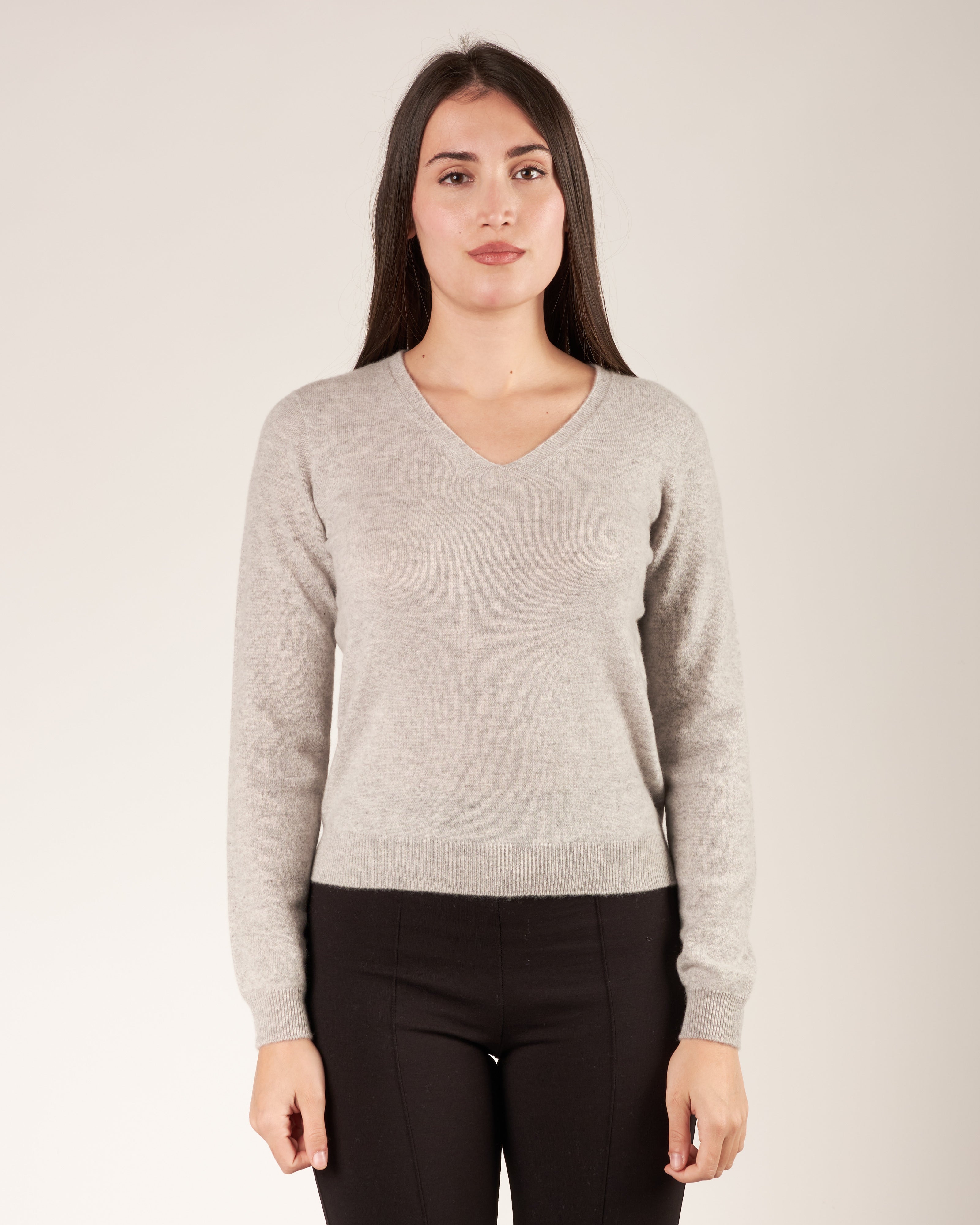 Pullover in cashmere con scollo a V