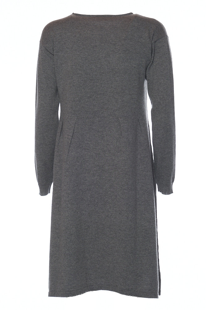 Abito misto cashmere con ricamo