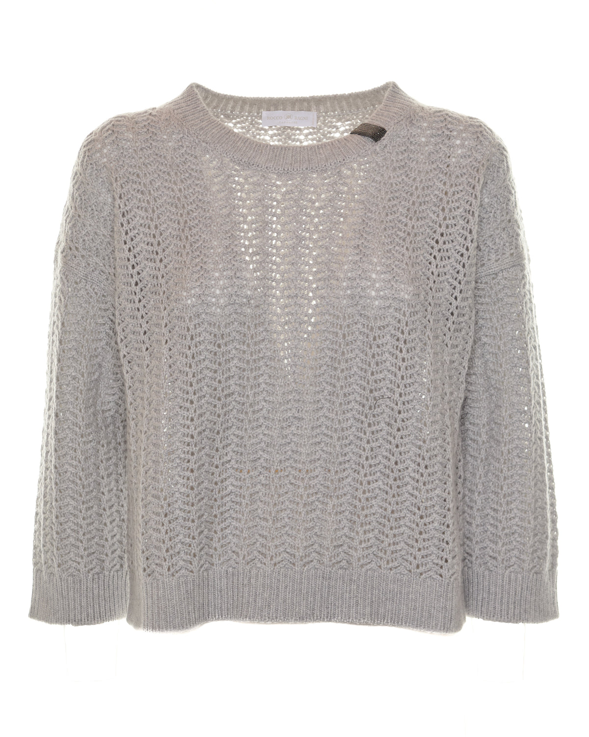 Maglia traforata con monile