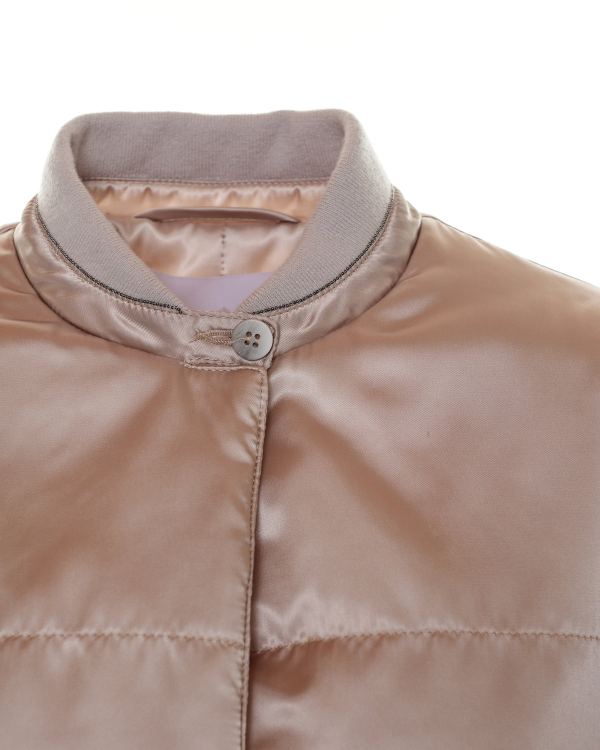 Piumino in raso e cashmere