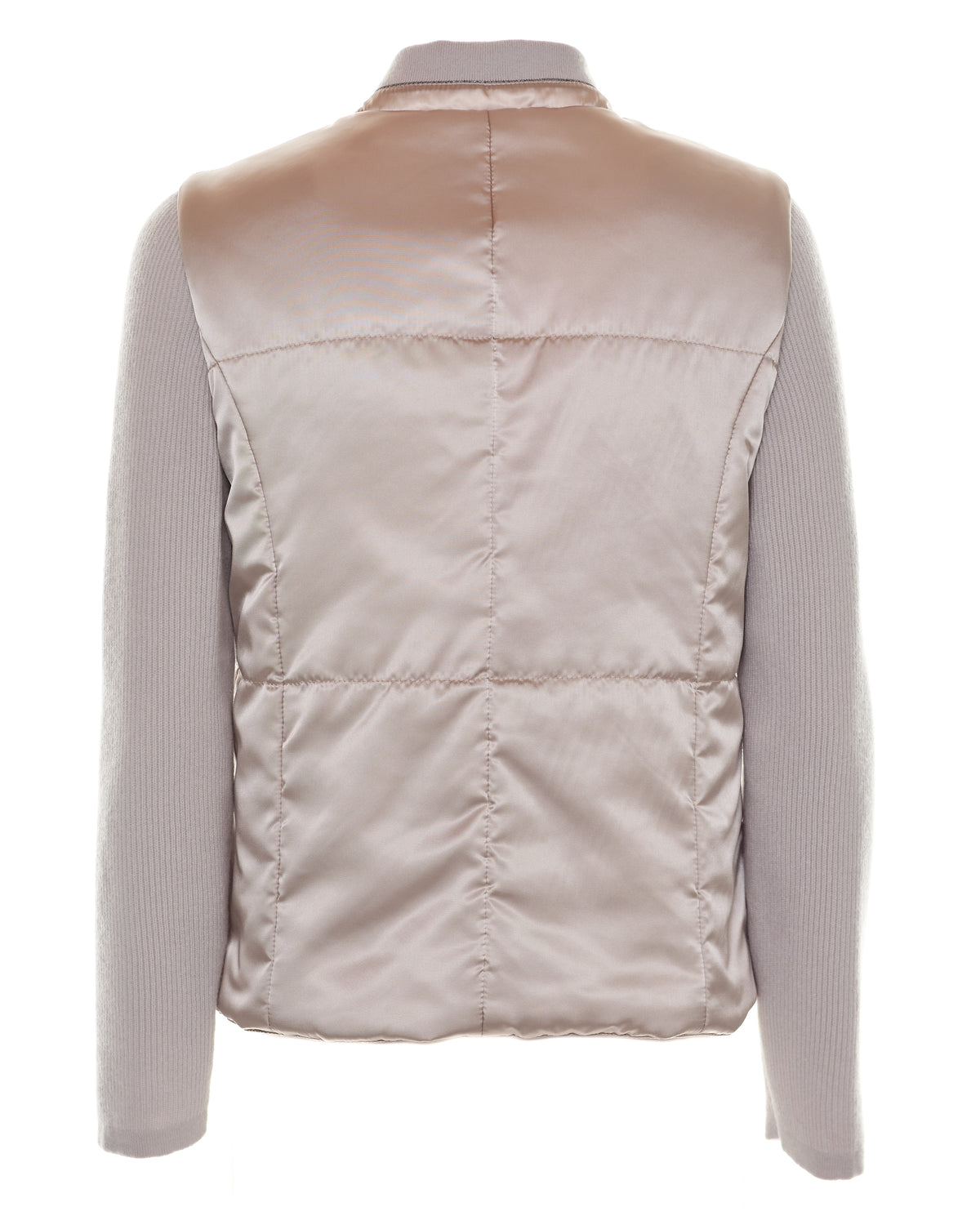 Piumino in raso e cashmere