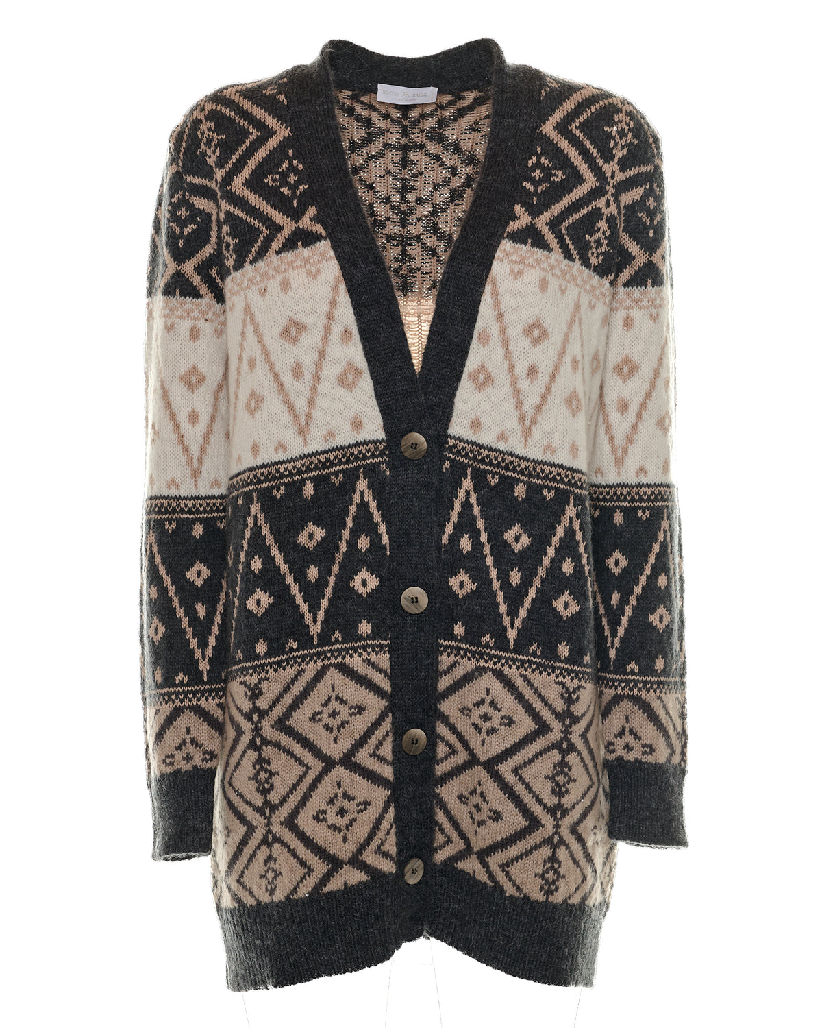 Maxi cardigan jacquard