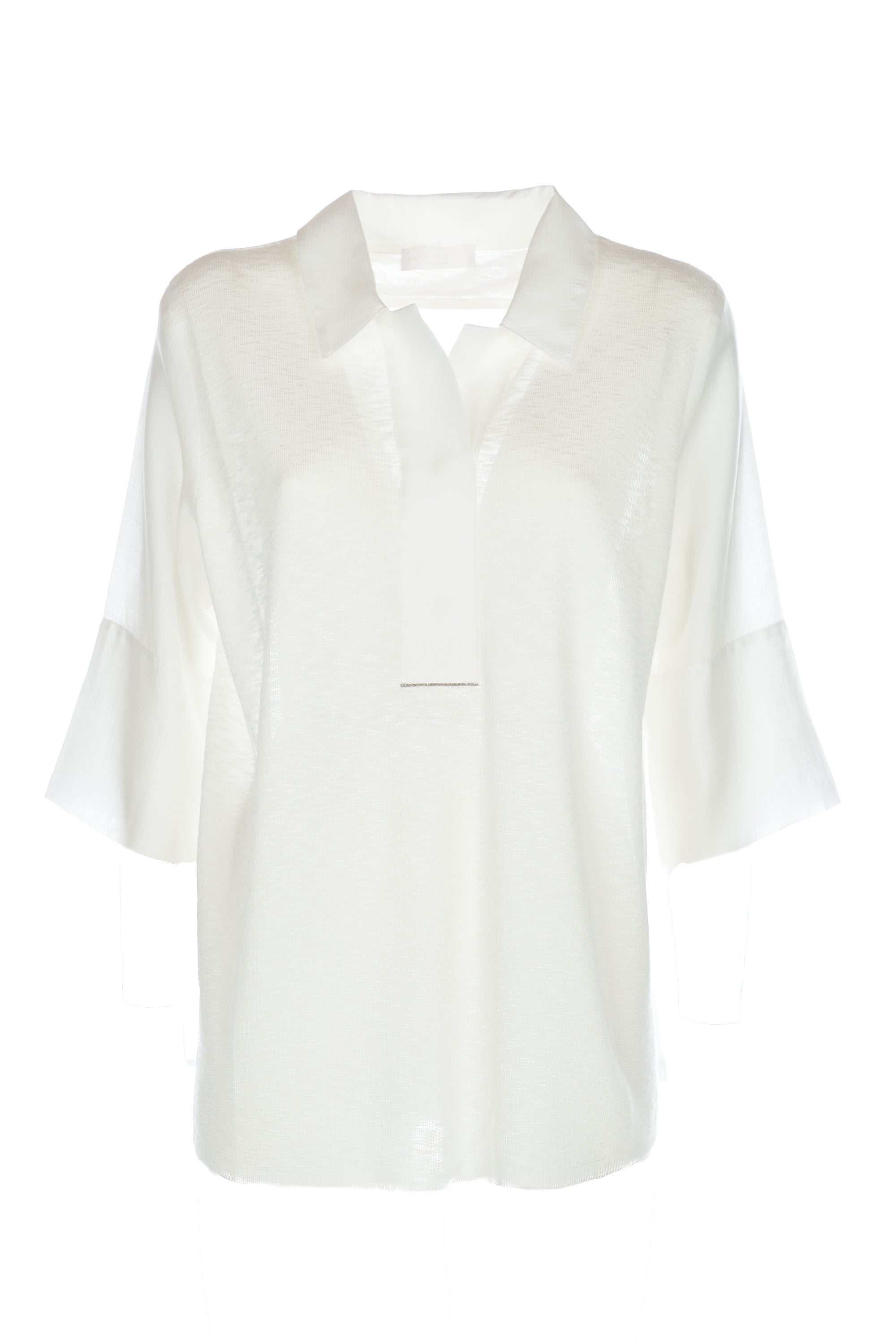 Blusa in tessuto combinato