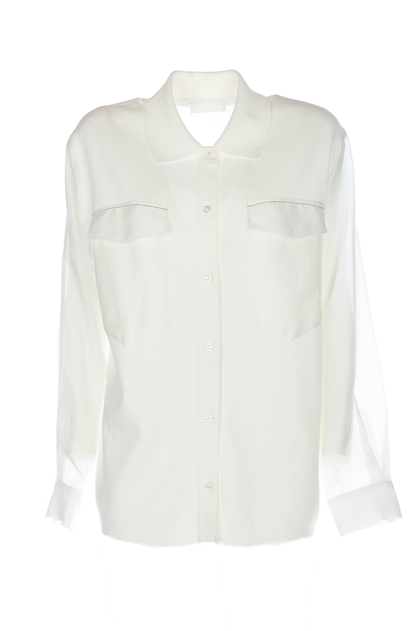 Blusa in tessuto combinato