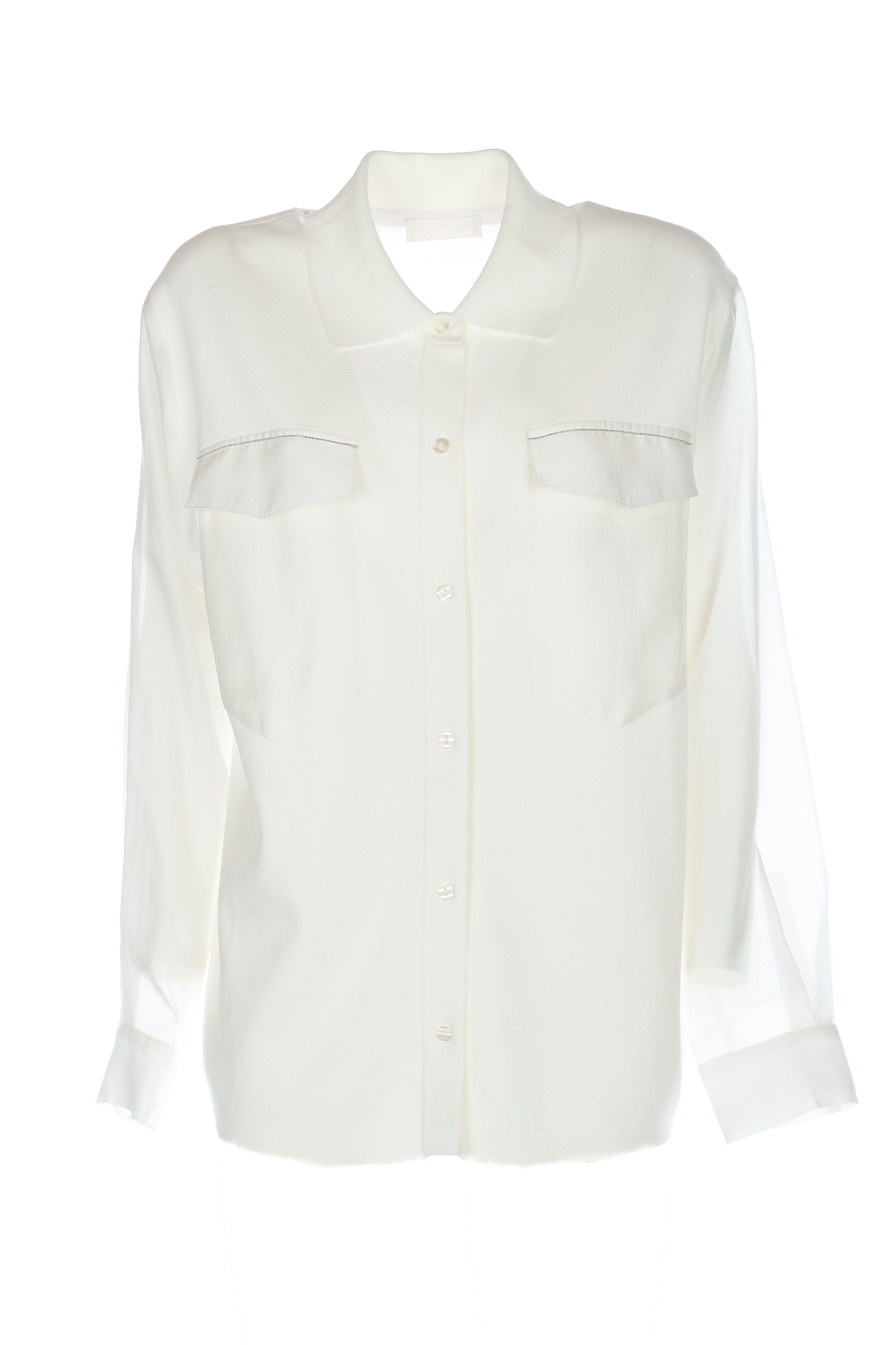 Blusa in tessuto combinato