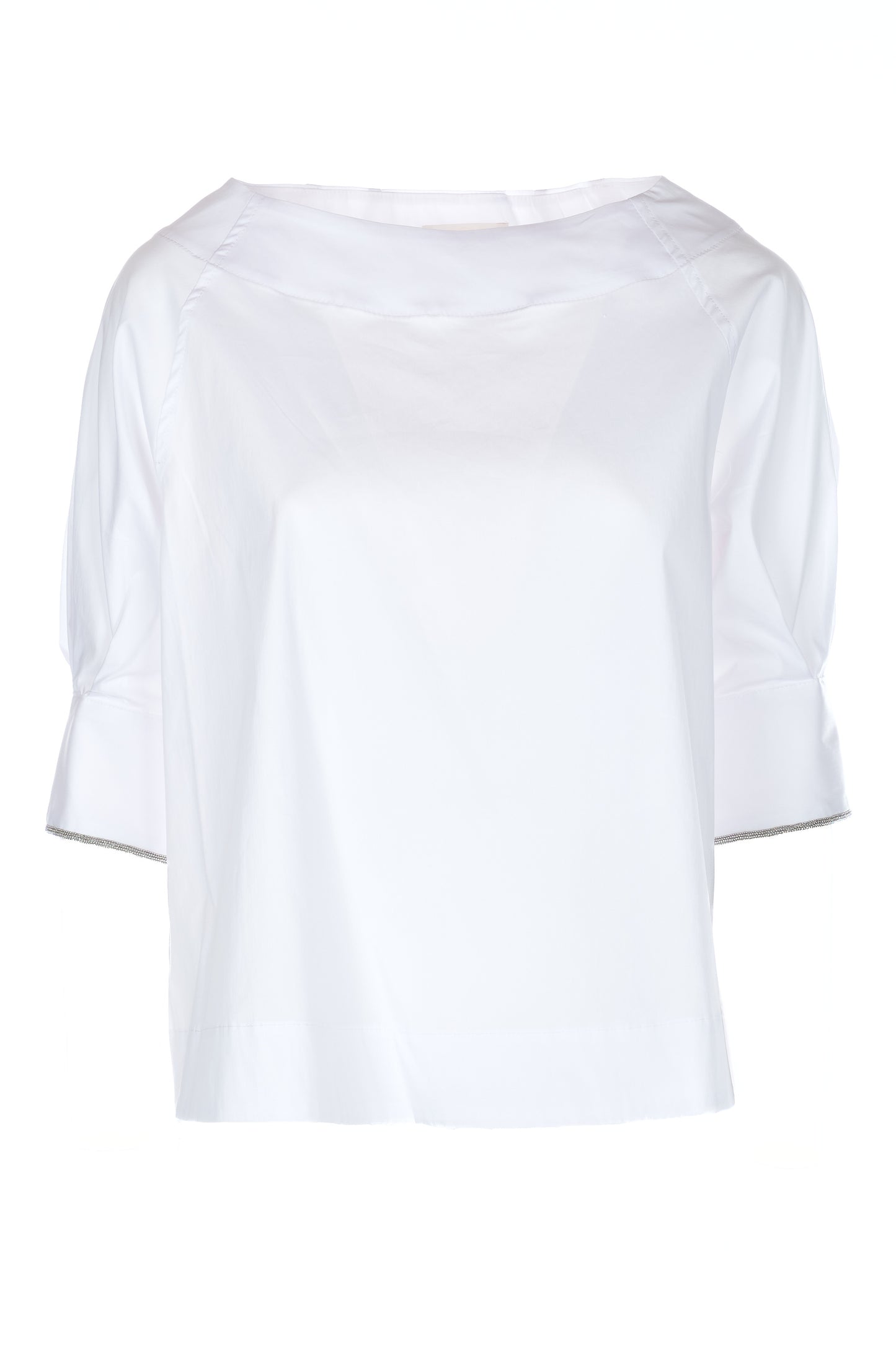 Blusa in popeline con monile