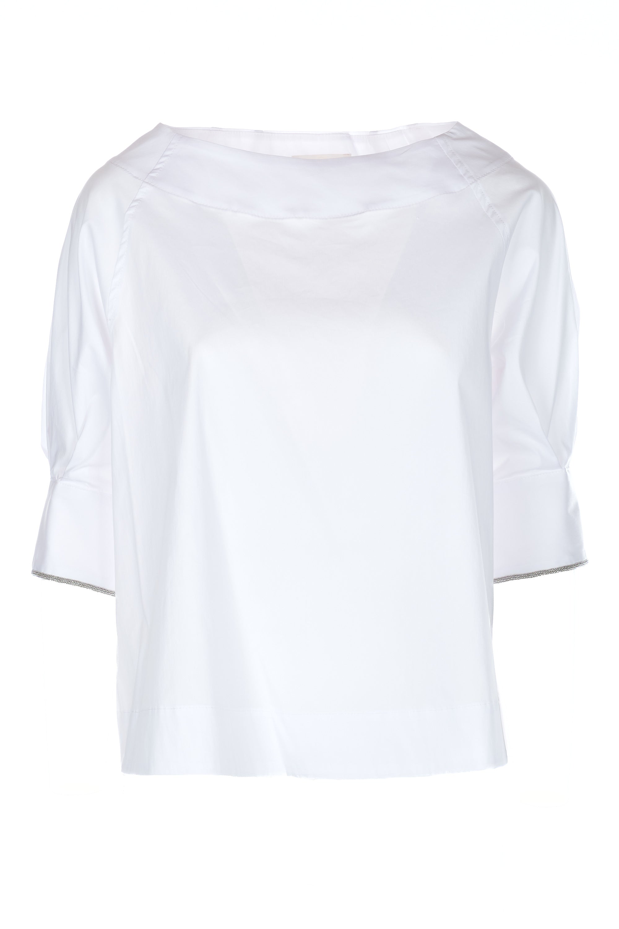 Blusa in popeline con monile