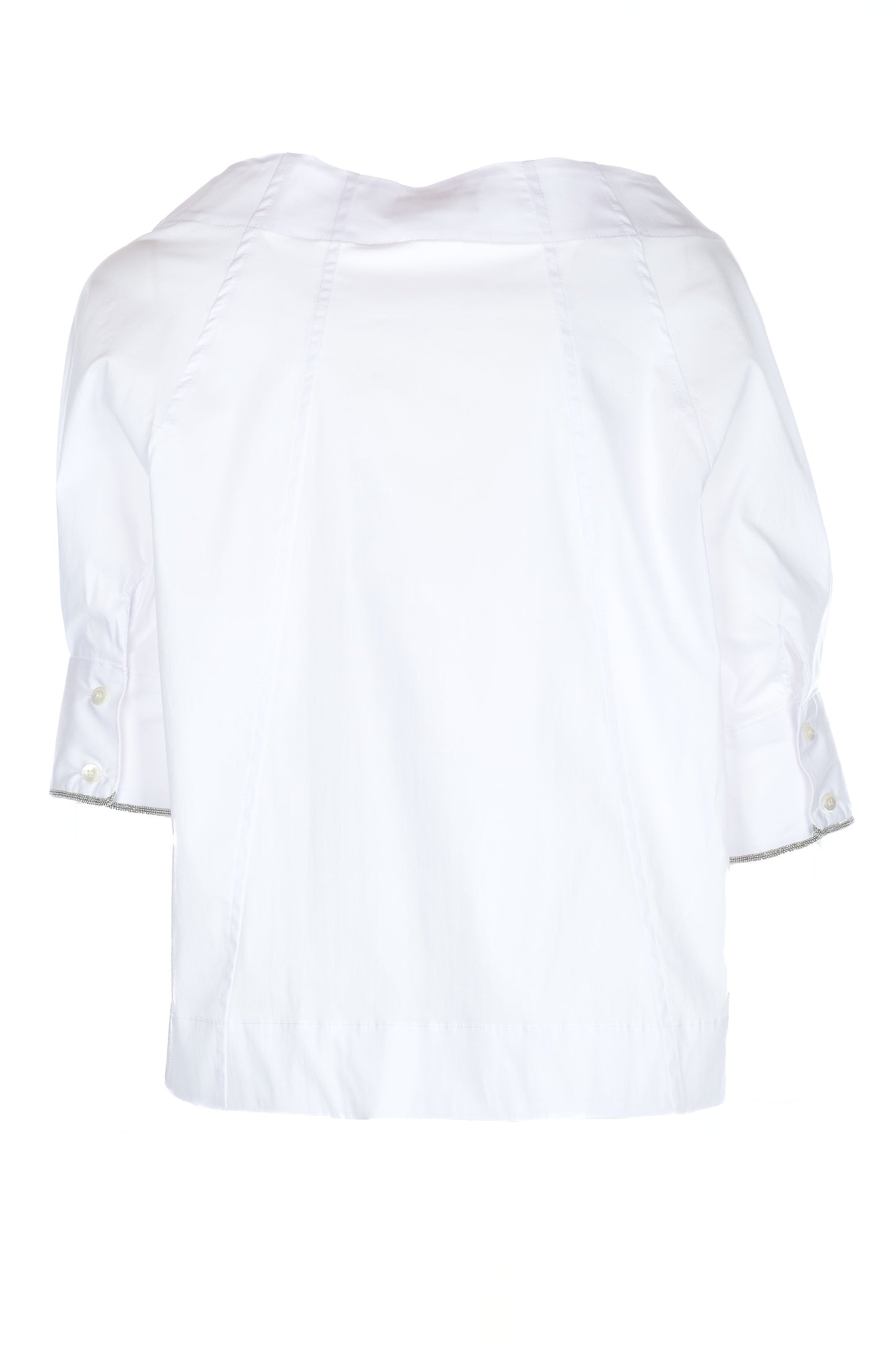Blusa in popeline con monile