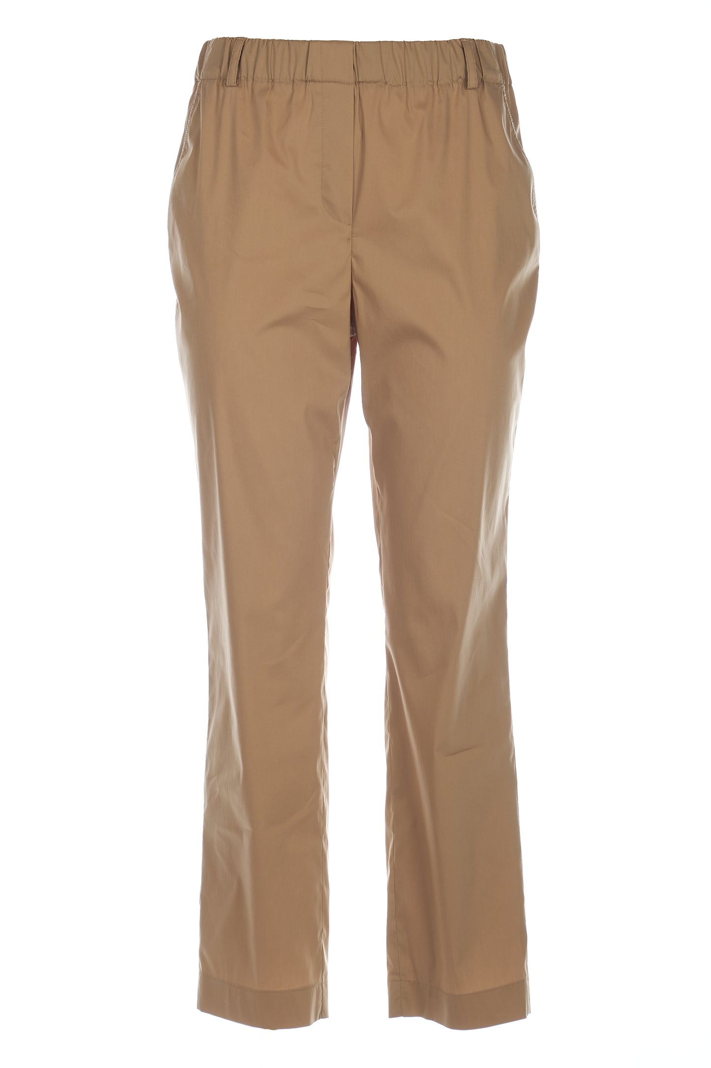 Pantaloni in popeline con monile