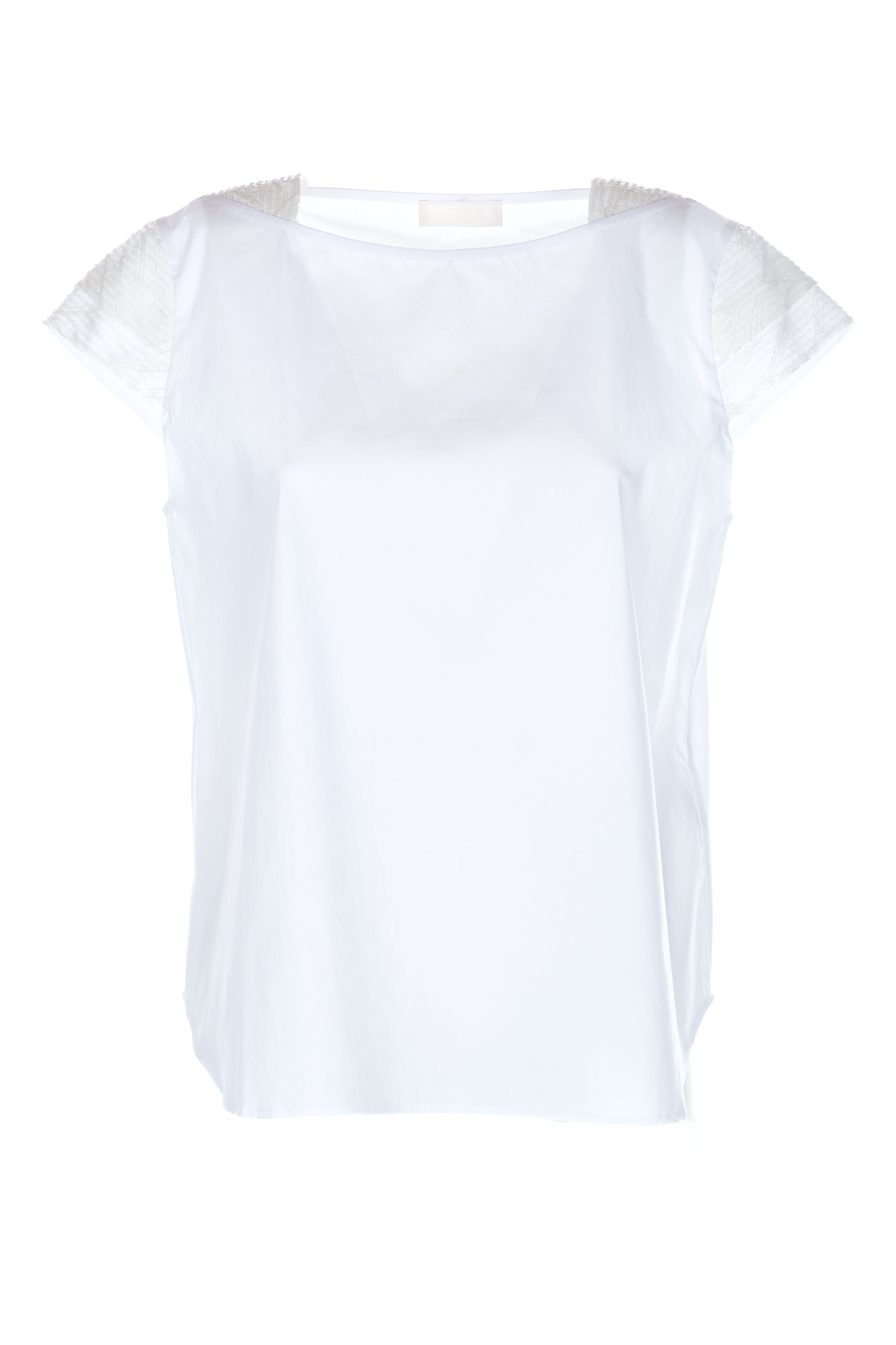 Blusa in tessuto combinato