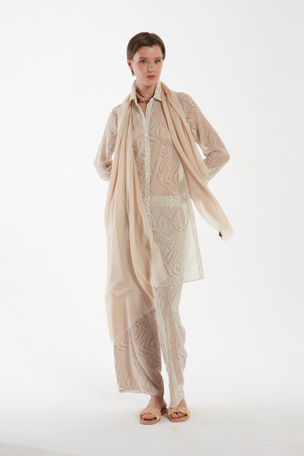 Chemisier in georgette a fantasia