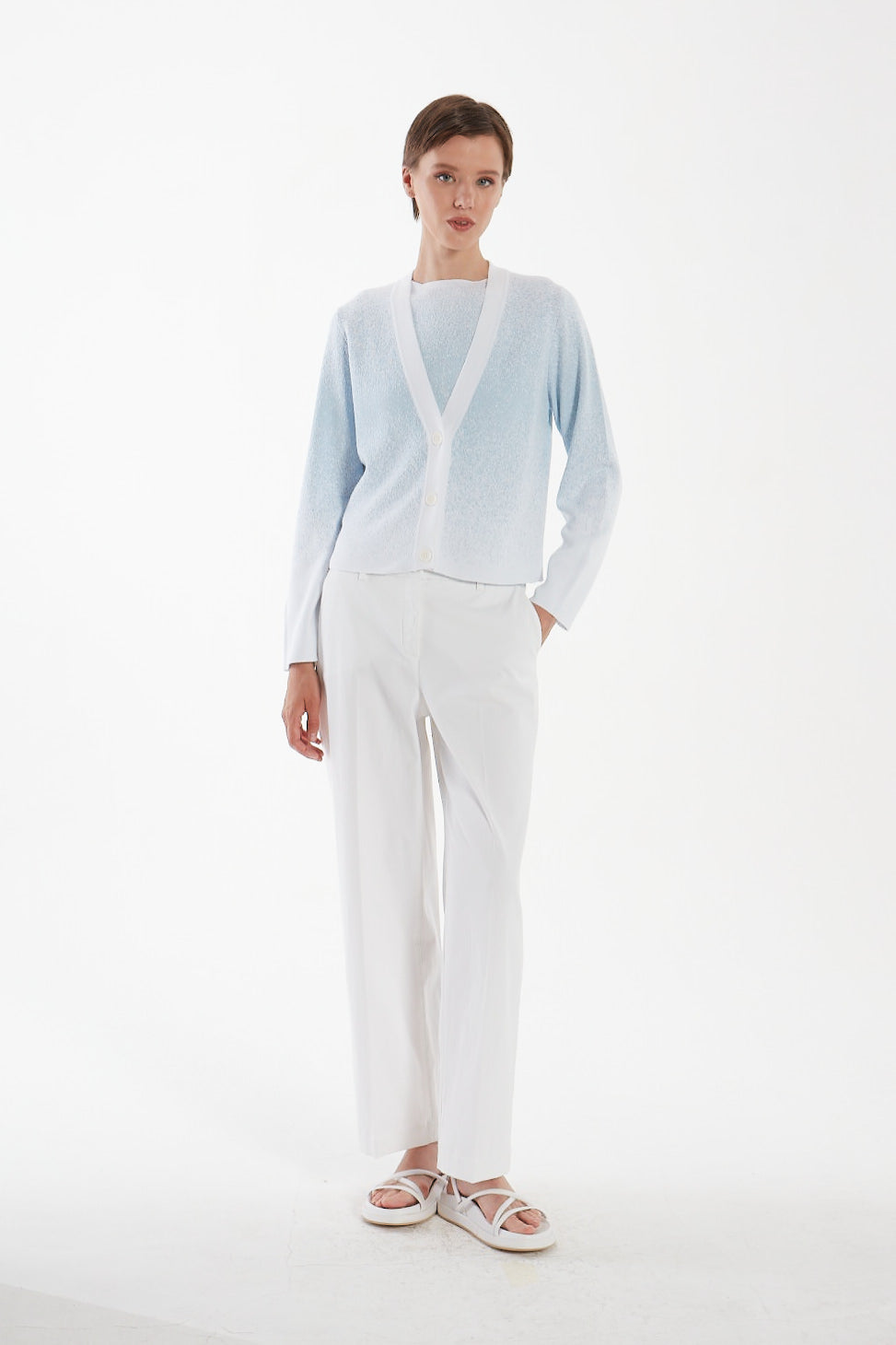 Cardigan in cotone con lurex