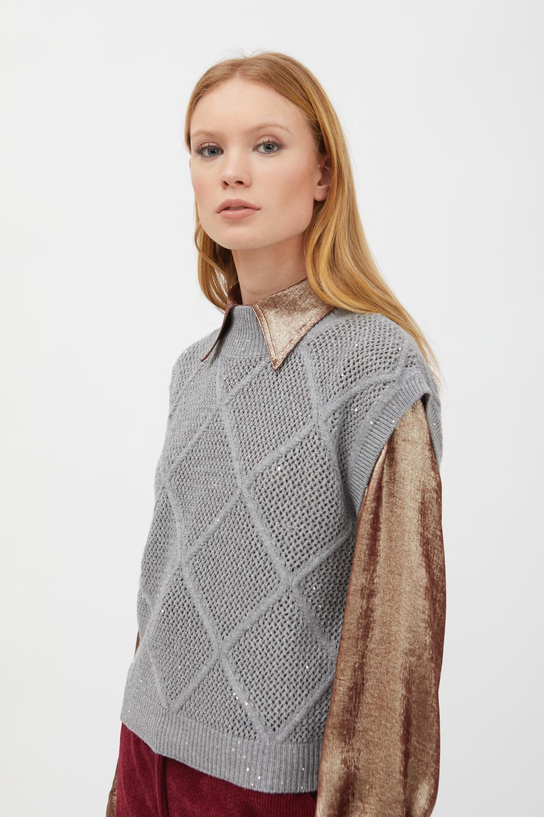 Gilet in filato paillettes