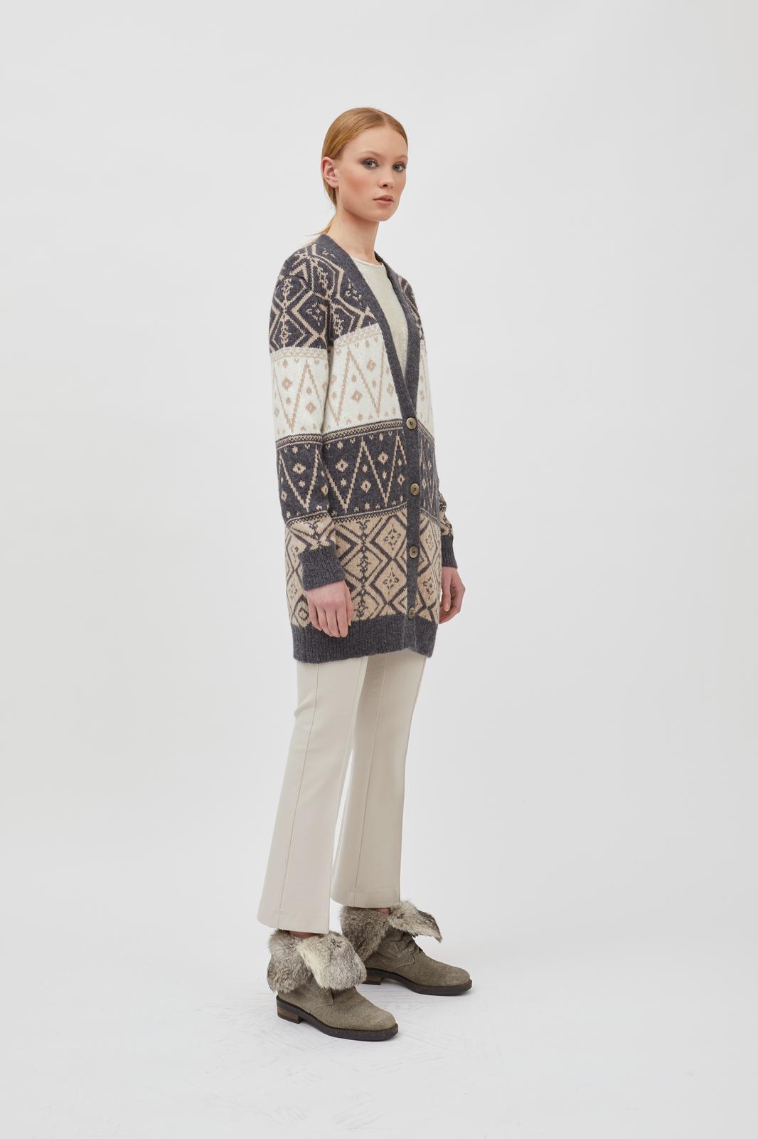 Maxi cardigan jacquard